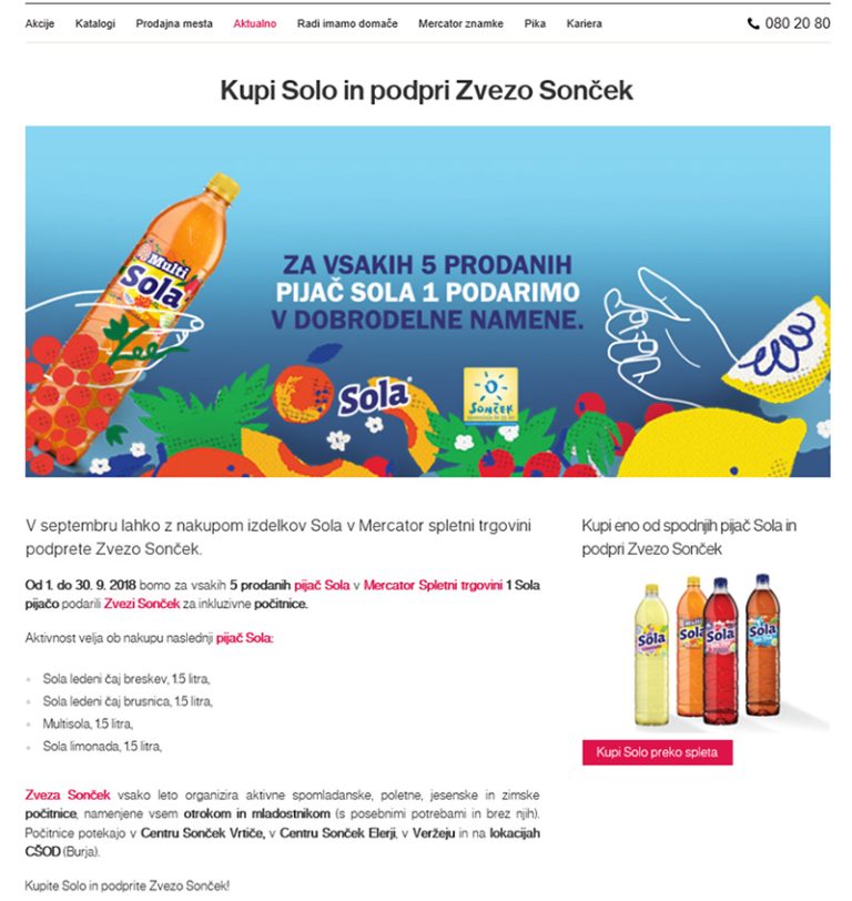 Kupi Solo in podpri Zvezo Sonček